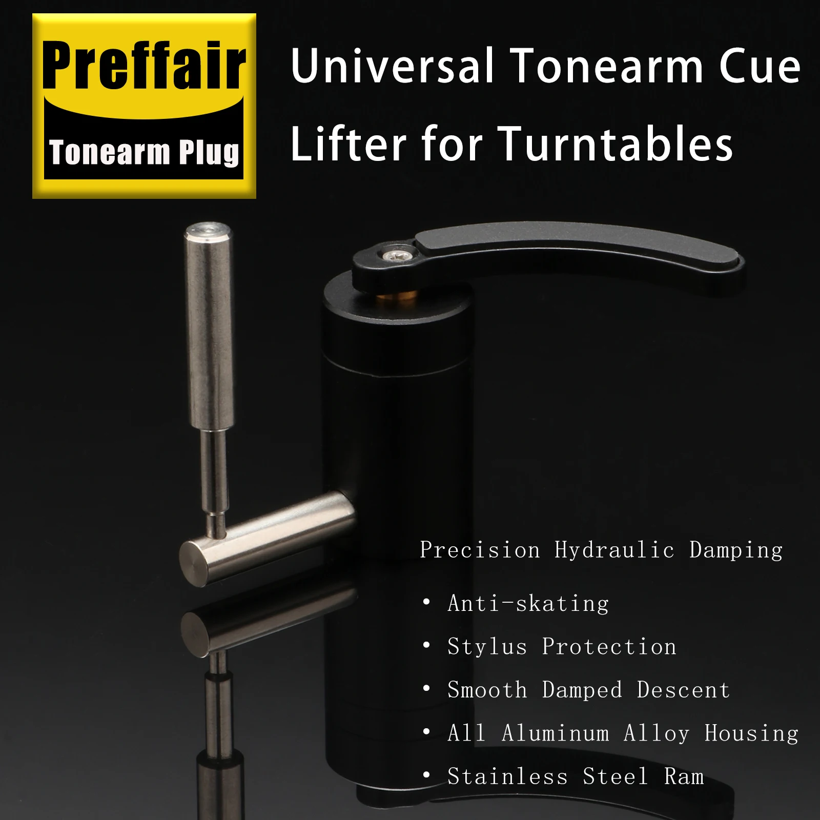Preffair QB01 Aluminum Automatic Tonearm Lifter for LP Turntables and Record Players - 1Piece