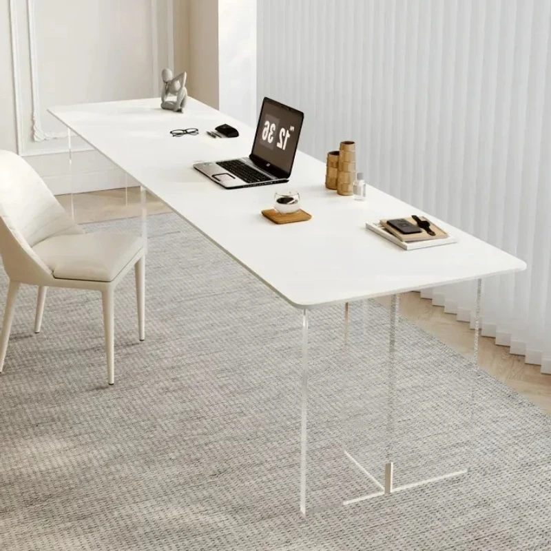 

Office Desks And Workstations Acrylic Room Desks Computer Desk Creamy White French Minimalist Style Room Offices Furniture