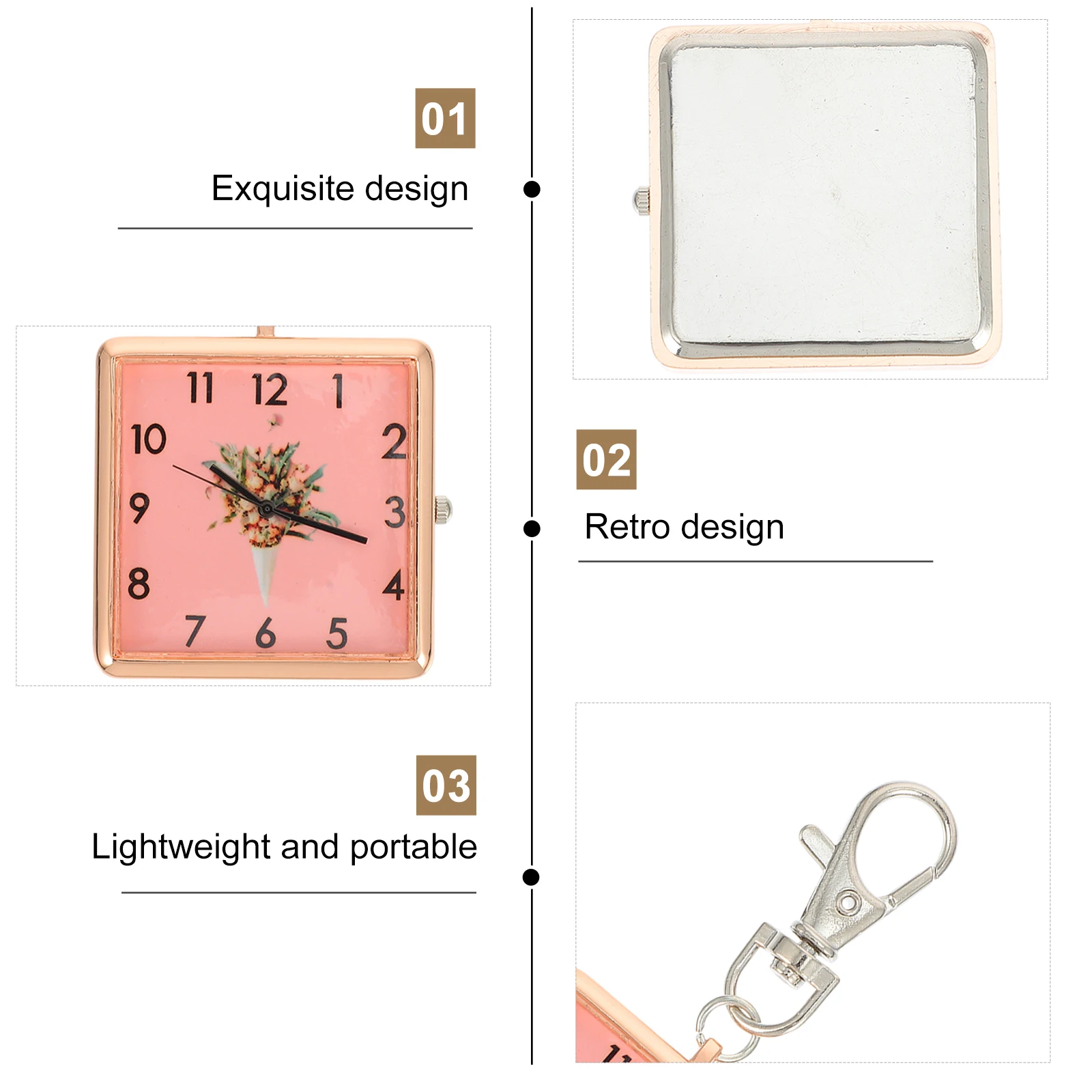 

Nurse Pocket Watch Hanging Student Key Ring Chest Belt Buckle Pendant Vintage Alloy Glass Stylish Precise Movement