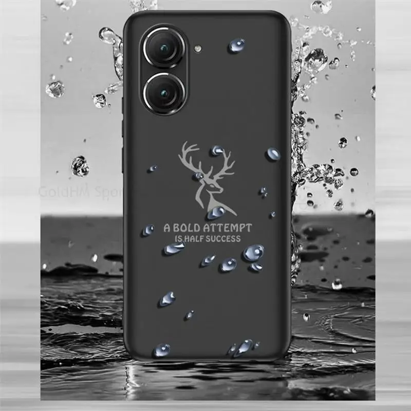 Funda For Asus Zenfone 9 9Z Soft Silicone Matte Phone Case For Asus Zenfone 8 Flip Cartoon Elk Deer Head Ultra Slim Phone Cover