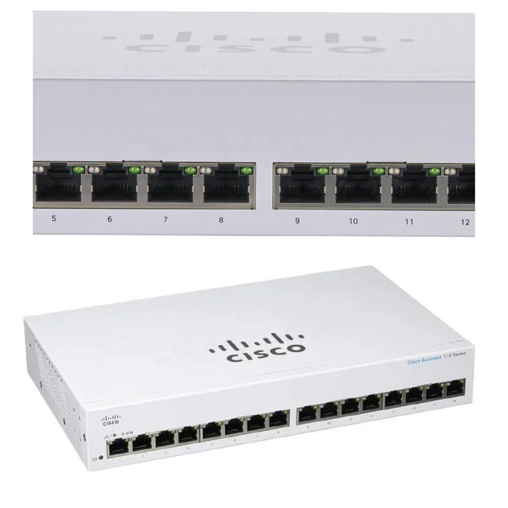 Cisco Cbs110-16t-cn Cbs Series 16 Port Gigabit High Performance Switch Smart Network Optical Fiber Network Switch Cbs110-16t-cn