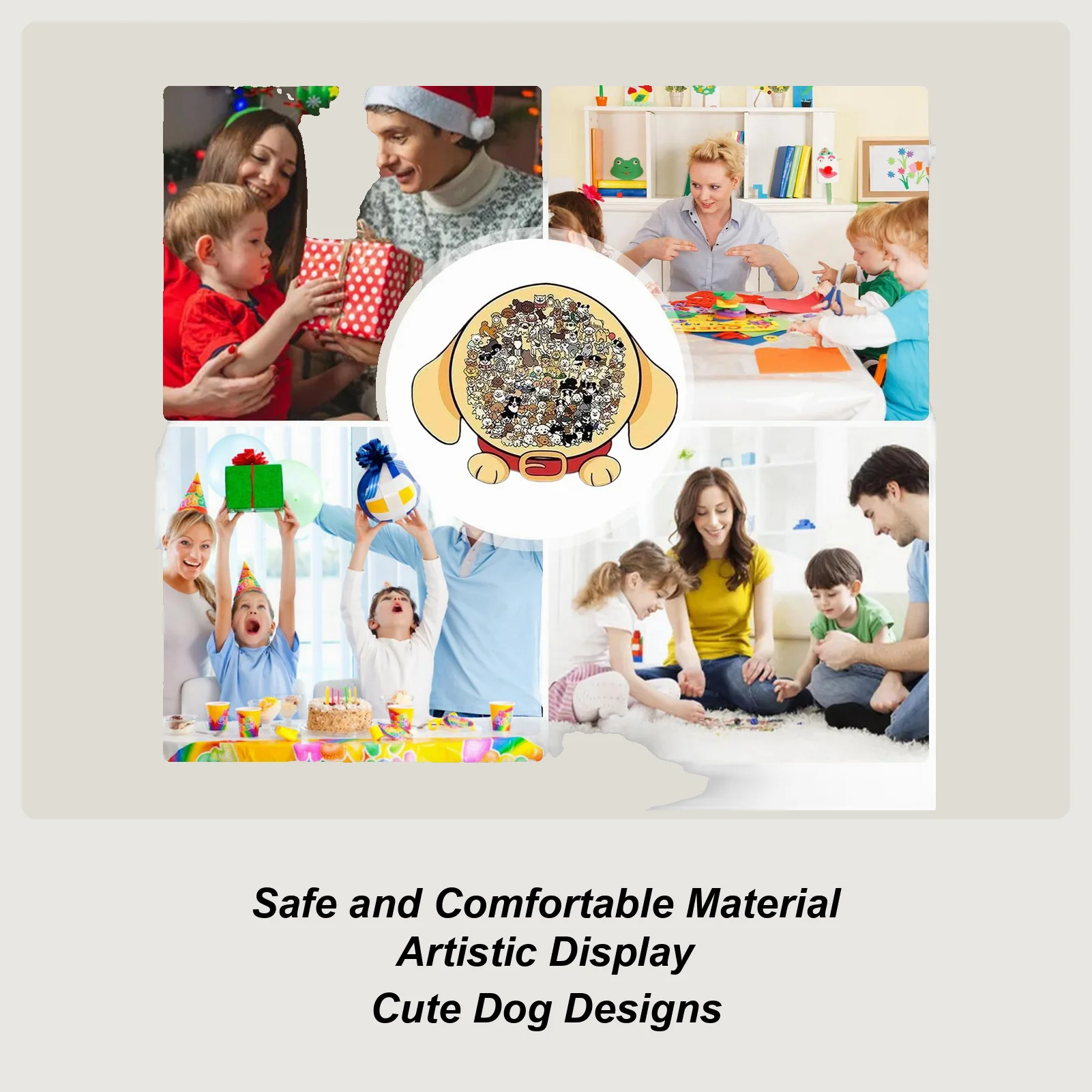 大人のための動物パズル カラフルな犬の額入りボードゲーム 木製のカラフルな動物ジグソーパズル 大人、若者、高齢者、友人向け