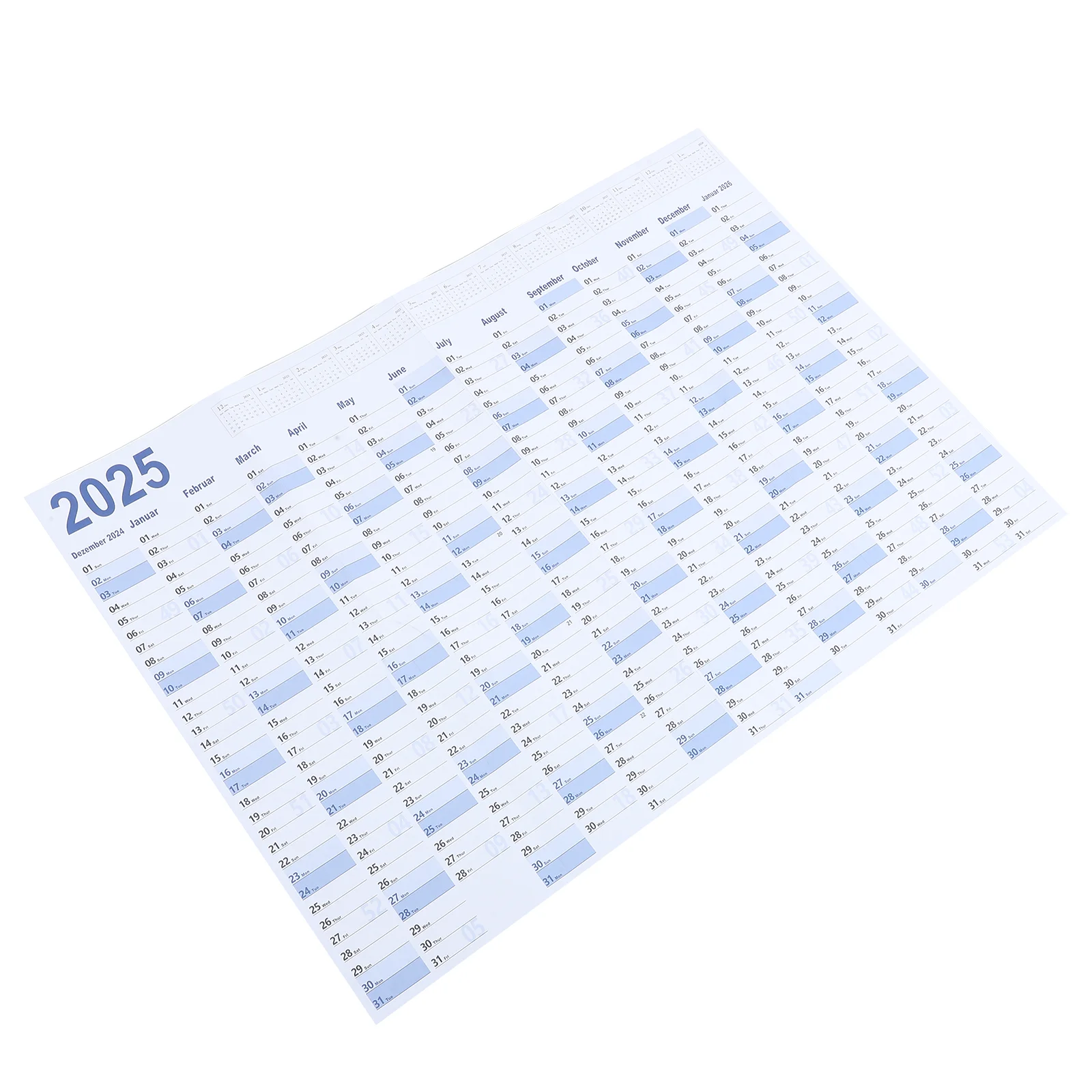 2025 Wall Calendar Practical Schedule Korean Version Planner Year Yearly Daily Planning Office
