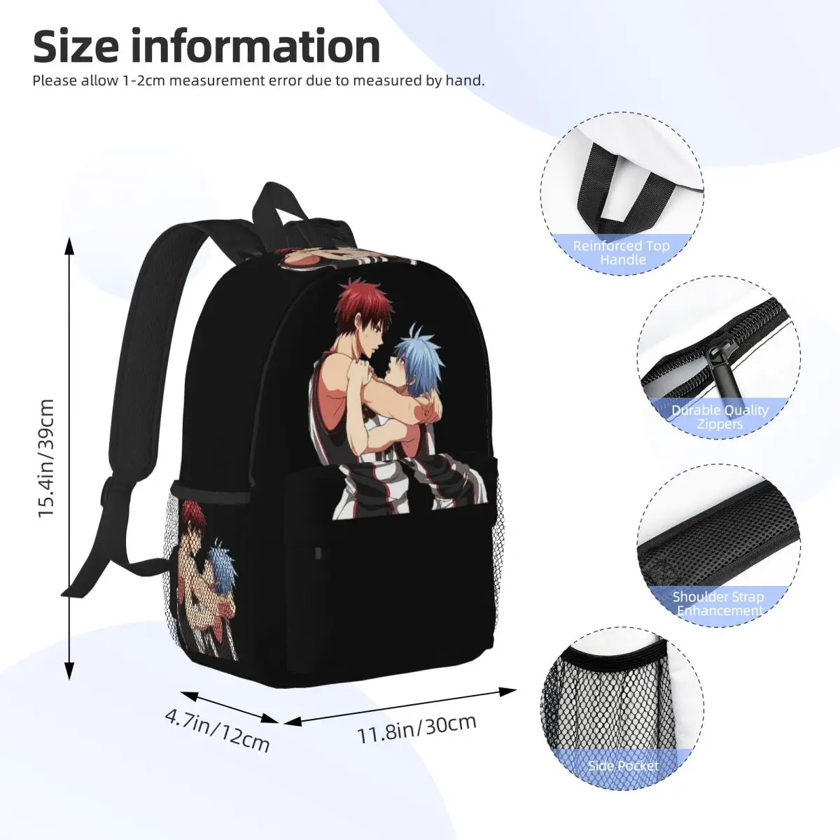 Harajuku Basketball Kuroko No Basket Basuke Kaijo Backpack Student BookBag School Bag Computer Shoulder Bags for Men Women