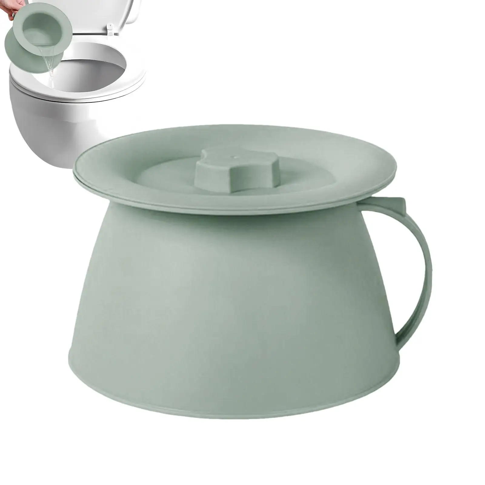 Urinario para exteriores de 1,5 l con tapa y asa, cubo de almacenamiento compacto, portátil, prevención de olores, gran capacidad, familiar