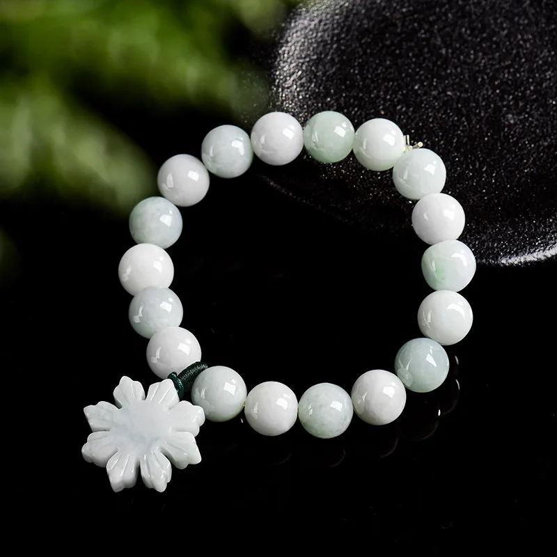 

Authentic Natural Burmese A-grade Jadeite Sunflower Bracelet Fashionable High-end Women's Gifts Jewelry Wholesale Drop Shipping