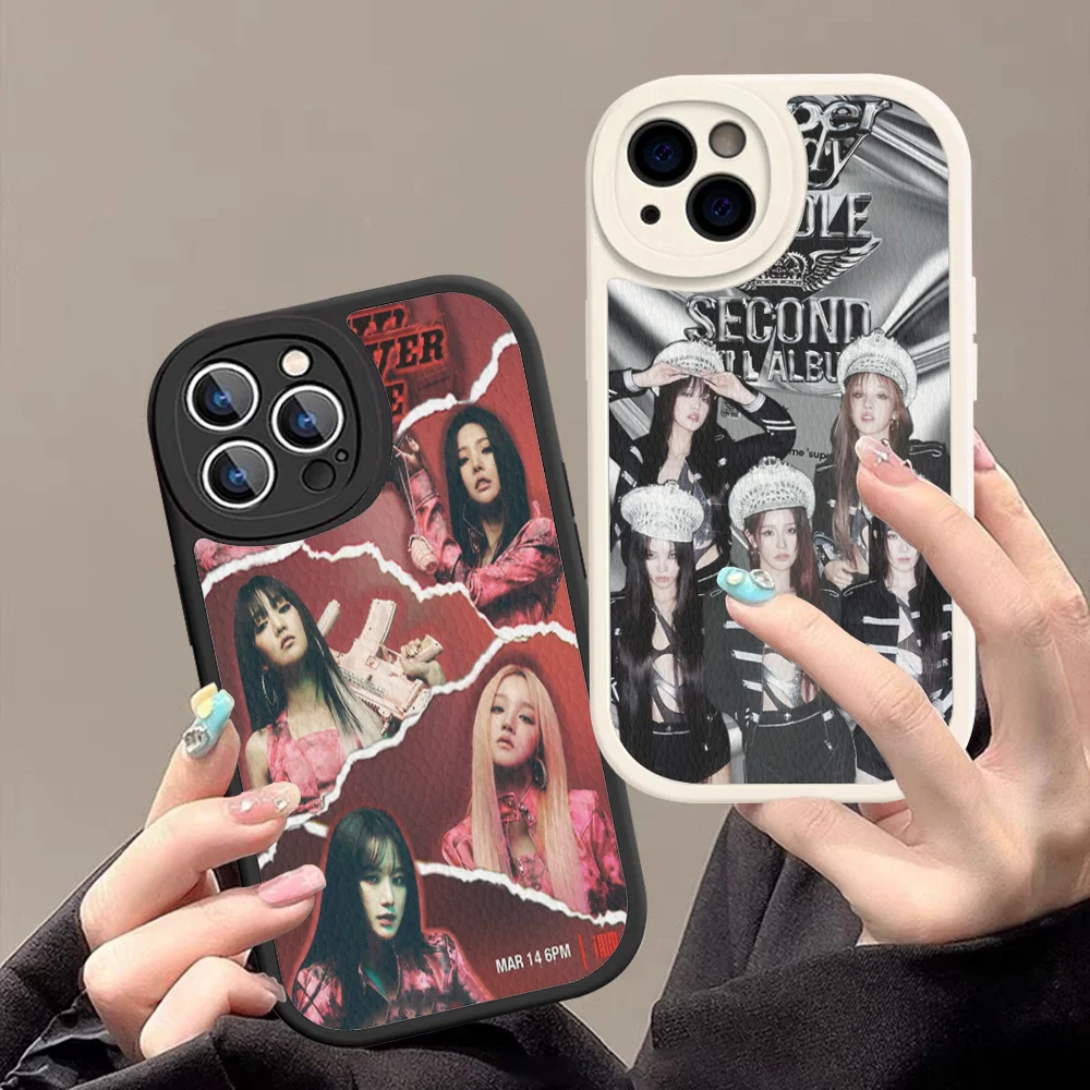 KPOP G-(G)I-DLE G-gidle Phone Case Hard Leather For IPhone 16 15 14 13 12 Mini 11 14 Pro Max Xs X Xr 7 8 Plus Fundas