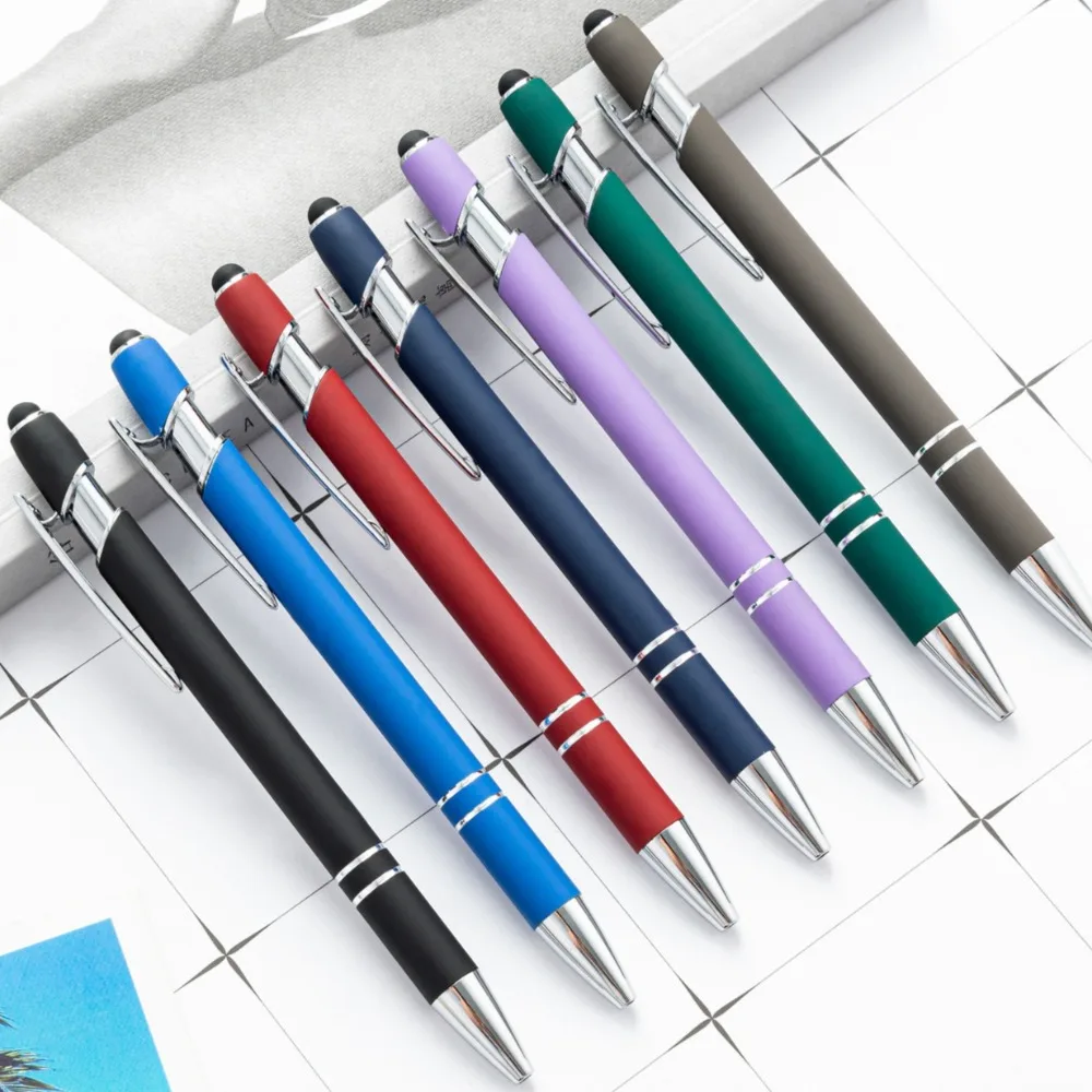 3/5 قطعة متعدد الألوان عالية الجودة الصحافة القلم لطيف أقلام حبر جاف معدنية بالسعة اللمس القرطاسية مدرسة مكتب التموين