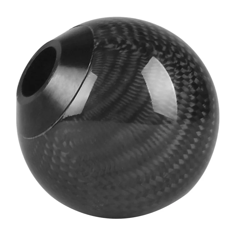 

Style Universal Carbon Fiber Manual Gear Shift Knob With 3 Adapter For Most Car Decorations Classic Round Durable