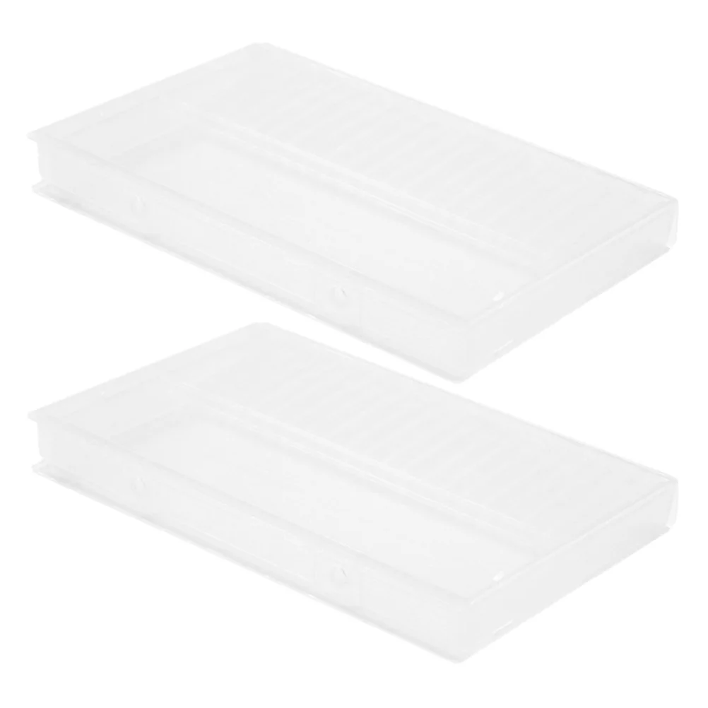 

2Pcs Nail Drill Bit Organizer Portable Flip Cover Storage Box Nail Salon Supply Manicure Tool Holder Drill Bit Organizer