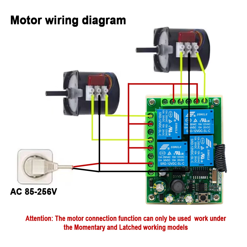 Imagem -04 - Interruptor de Controle Remoto sem Fio e Transmissor Receptor do Módulo de Relé 433.92mhz ac 85256v 110v 220v 10a 4ch Ev1527