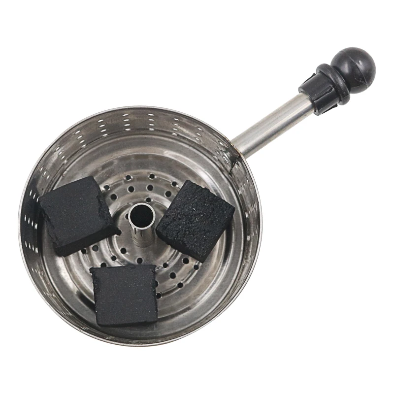 SY 1PC Chicha Metal Charcoal Holder Hookah Shisha Tools Screen With Handle Nargile Narguile Cigarette Smoking Accessories Base