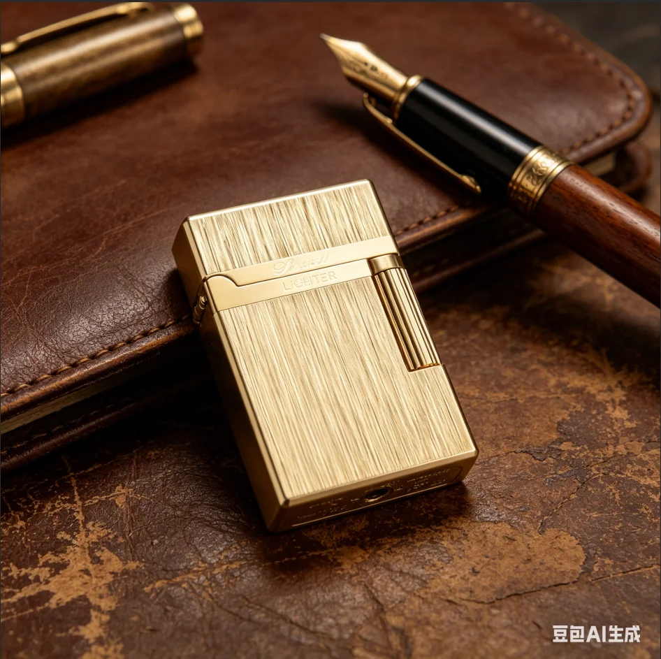 2026 DERUI New Loud Click Butane Lighter with Flint Wheel & Side Ignition, Luxury Metal Gift Box for Men Cigar Smokers
