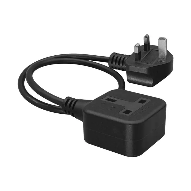 R53C British Plugs Extension Cord 3 Prongs British Power Adapters Cord Space Saving