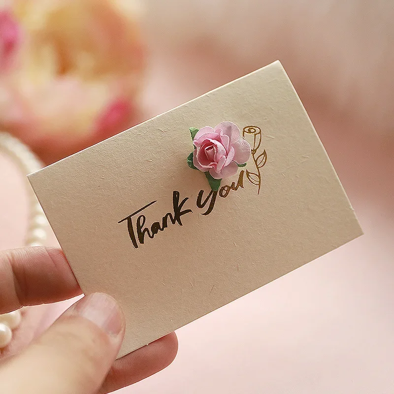 Thank You Card for Supporting Business Package Decoration Light Golden Color for Business Mother\'s Teacher\'s Day Thank You Gift