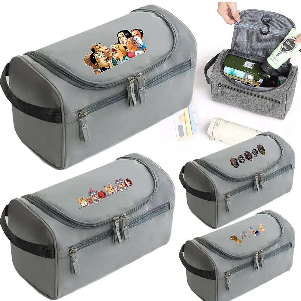 

Wash Bag Luxurious Makeup Toiletry Storage Bag with Zipper Travel Necessarie Cartoon Printing Series Portable Wash Pouch