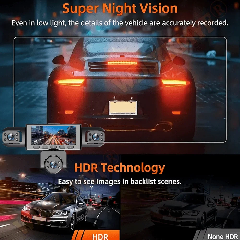 3/5Camera Dash Cam WIFI 360° Rotatable Car Camera 1080P High quality Video Recorder Car DVR Front Left Right Rear View Camera