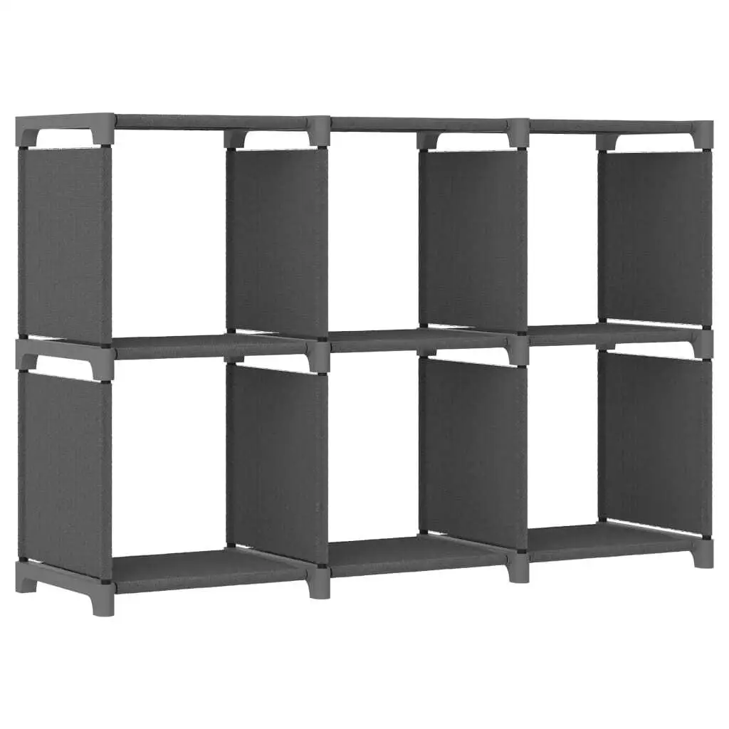 Stylish Grey 6-Cube Fabric Display Shelf - 103x30x72.5 cm Storage Organizer