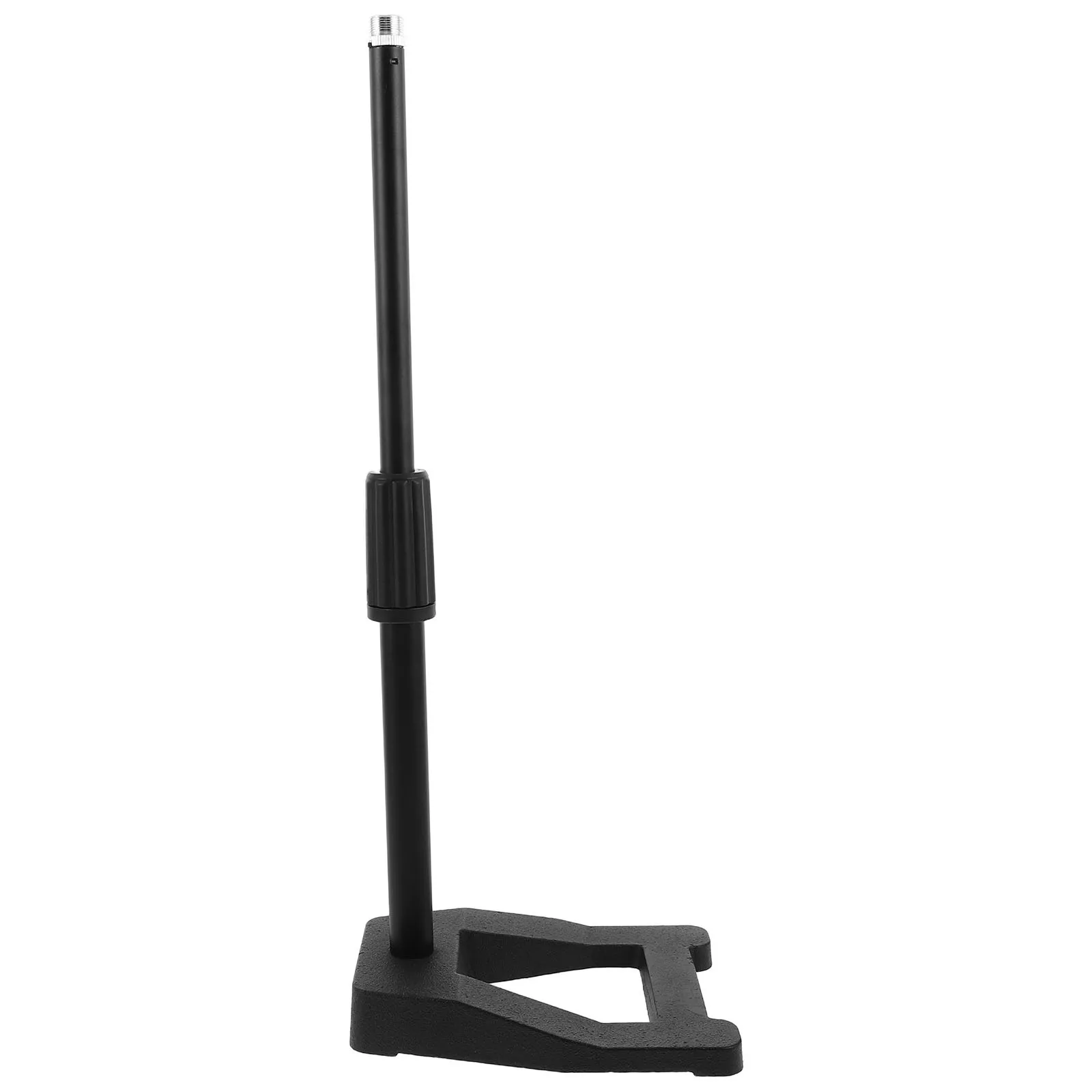 

Microphone Stand: Metal Desktop Mic Holder Weighted Base Adjustable Height For Streaming Recording Podcasting Black