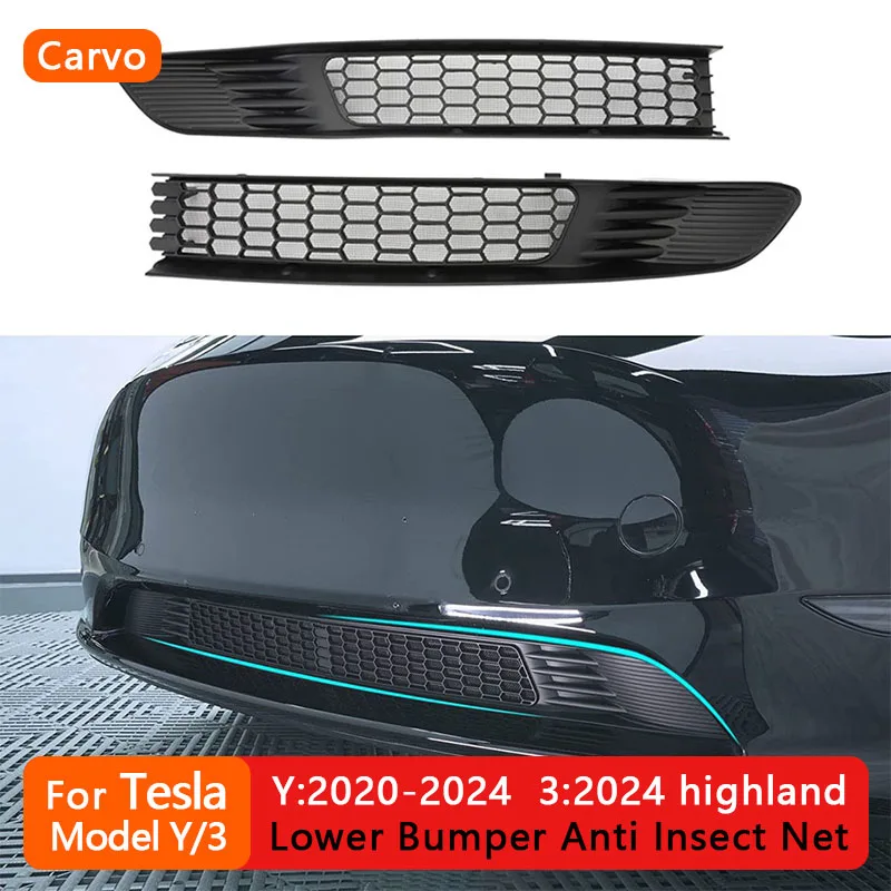 

For Tesla 2024 Model 3 Highland Model Y 2020-2024 Bumper Anti Insect Net Anti Inner Vent Insect-Proof Grille Cover