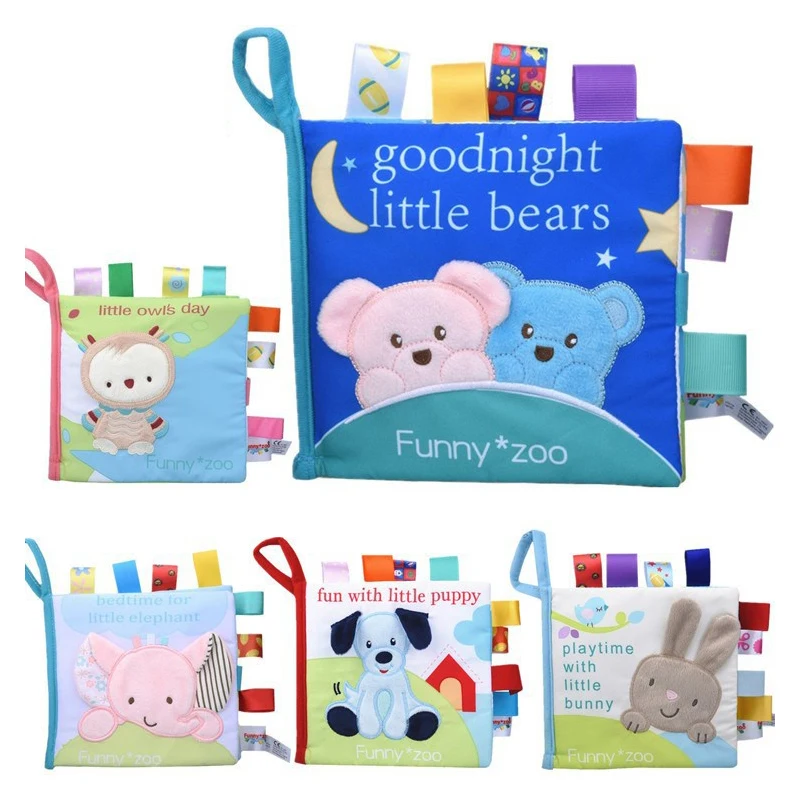 New Soft Cloth Books Baby Toys Rustle Sound Infant Educational rabbit Stroller Rattle Newborn Crib Bed Baby Toys for 0-24 Months