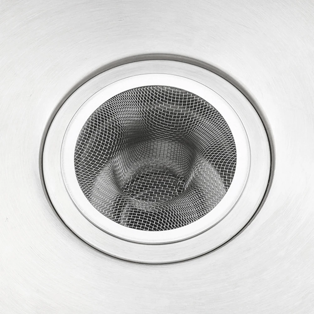 2Pcs Mesh Bathroom Basin Sink Drain Stopper Filter Stainless Steel Kitchen Water Sink Filter Sewer Filter Bathroom Hair Colander