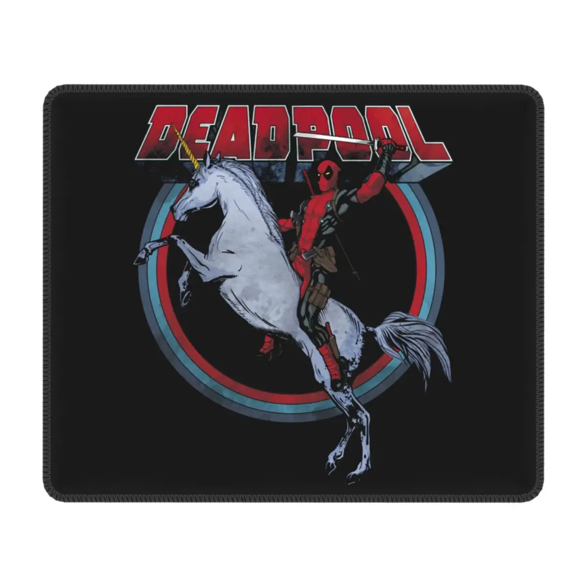 Custom Deadpool On Horseback Mouse Pad Non-Slip Rubber Base Gaming Mousepad Accessories Office Laptop Mat