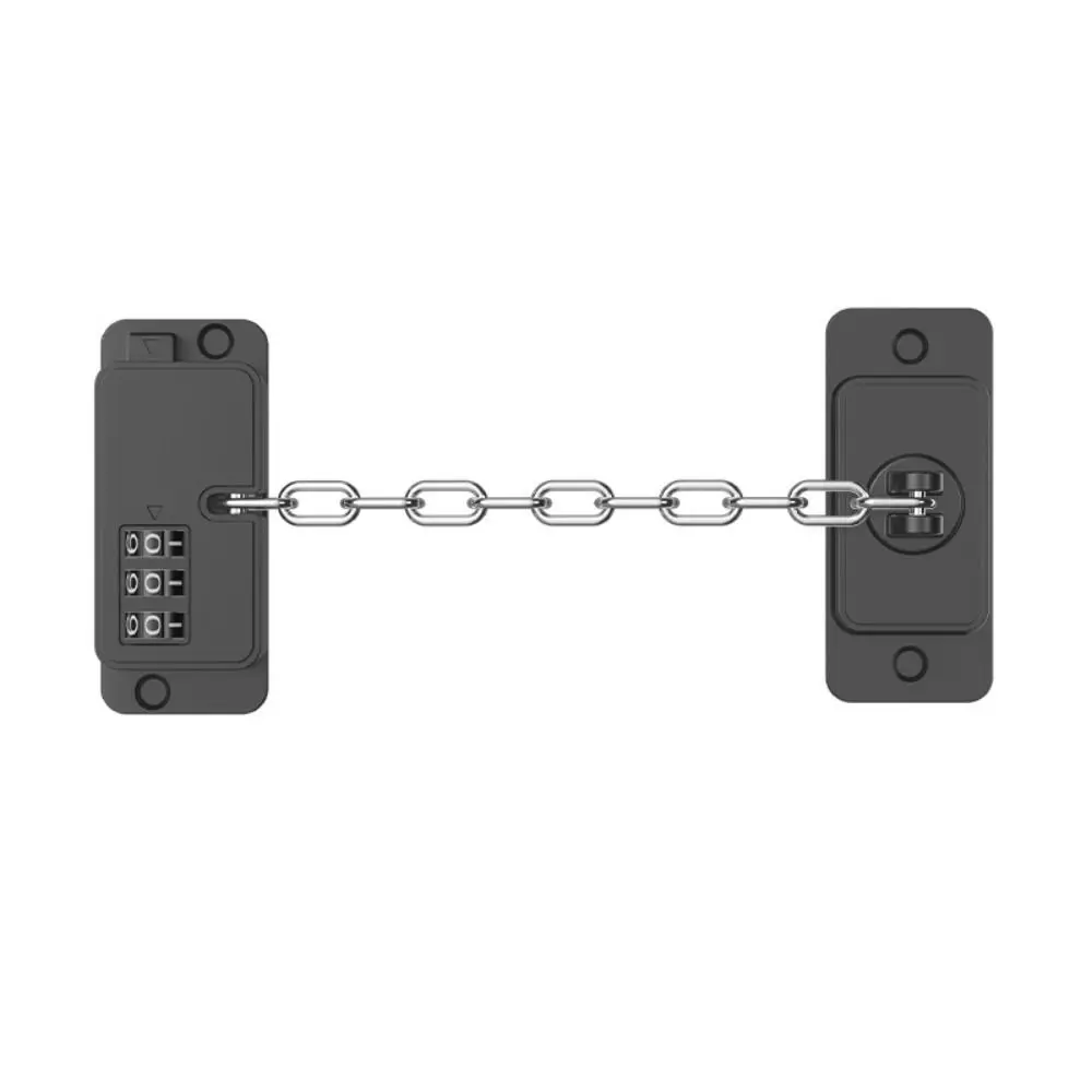 Combination Lock Chain Window Restrictor Lock Adjustable No Drilling Door Lock Adjustable Chain Strap Anti-Open