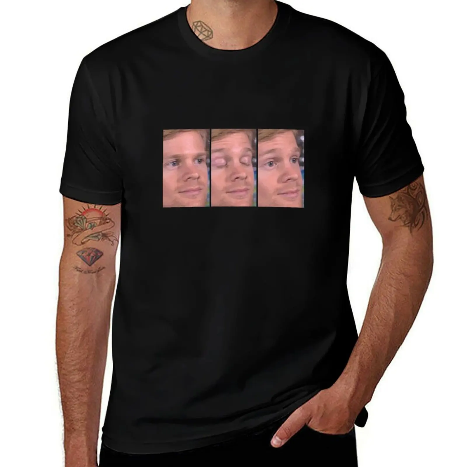 Blinking White Guy Meme Reaction T-Shirt Odor Resistant Short Sleeve Top T-Shirt