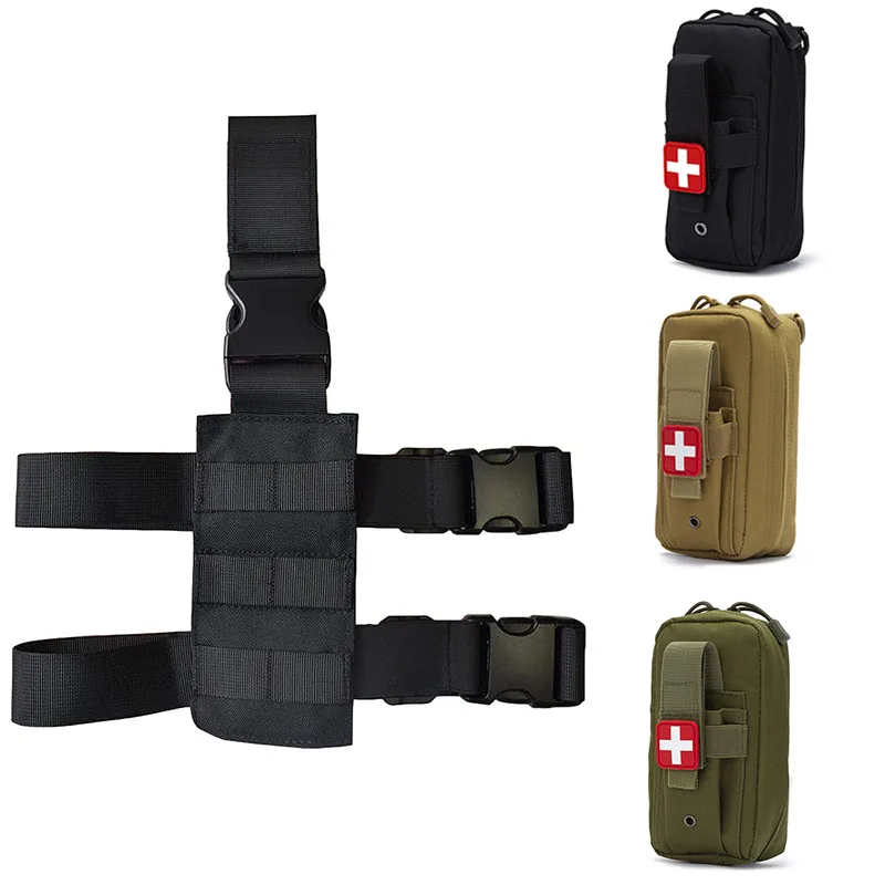 Tactical Thigh Moll Rig EDC Pouch Medical EMT Emergency First Aid Kit Pouch Survival IFAK Pouch Drop Leg Pannel Platform