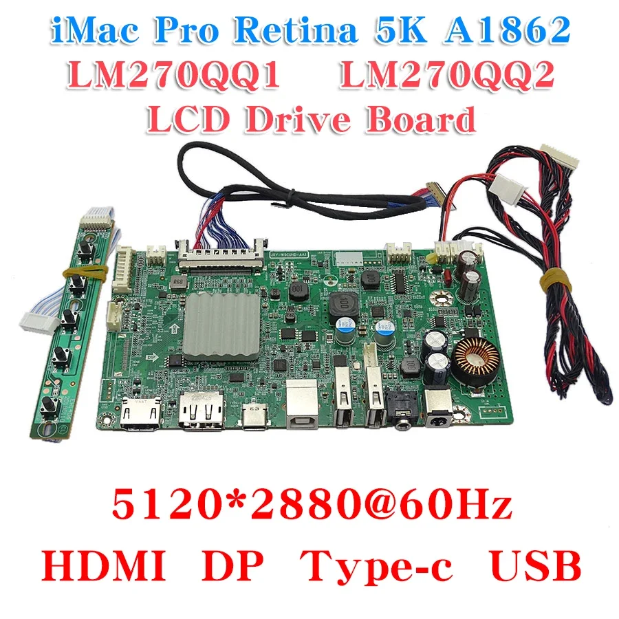 27 '' iMac A1419 A2115 5K LCD Controller With DP Type-c Driver Board DIY Monitor kit For LM270QQ1 LM270QQ2 Screen Test Mainboard