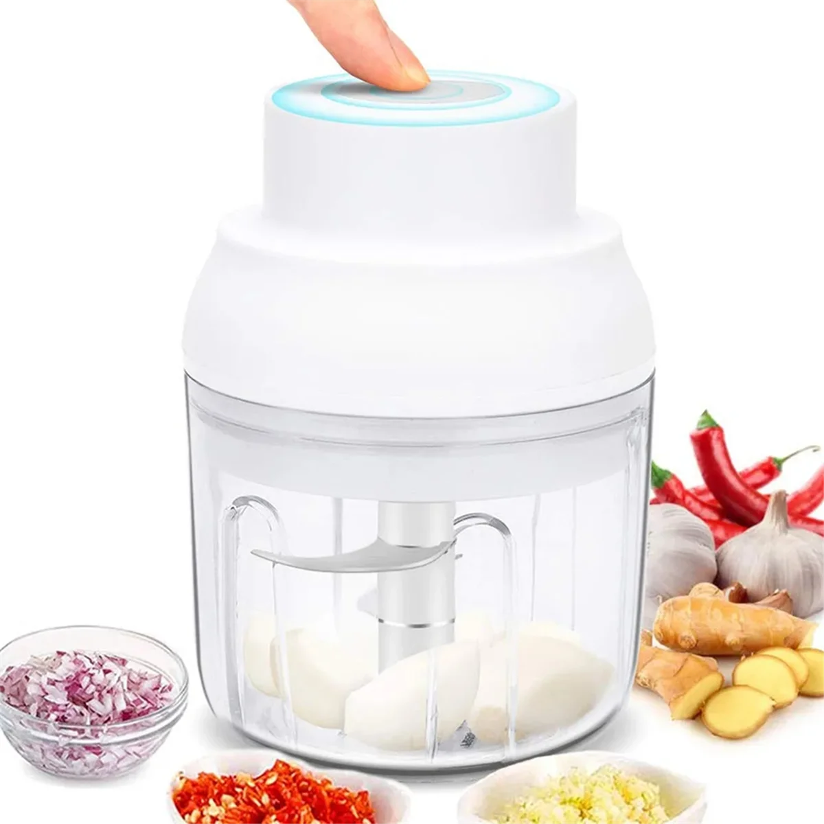 Electric Garlic Chopper Mini Food Processor, USB Rechargeable Powerful Motor Ginger Garlic Masher,Kitchen Food Mixer Tools