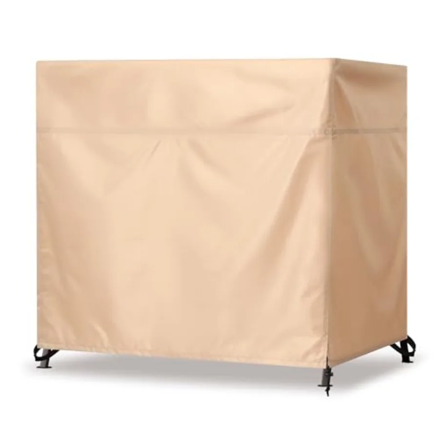 Outdoor 3 Triple Seater Hammock Patio Swing Chair Cover Water-Resistant All Weather Protection Beige Color