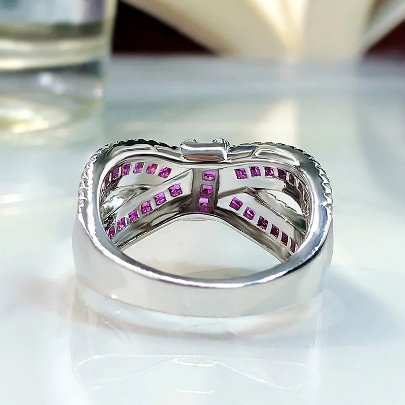 Luomansi-Bague en argent regardé S925 avec pierres précieuses d'arc-en-ciel naturel, bague romantique pour femme, fête des travailleurs, haute joaillerie