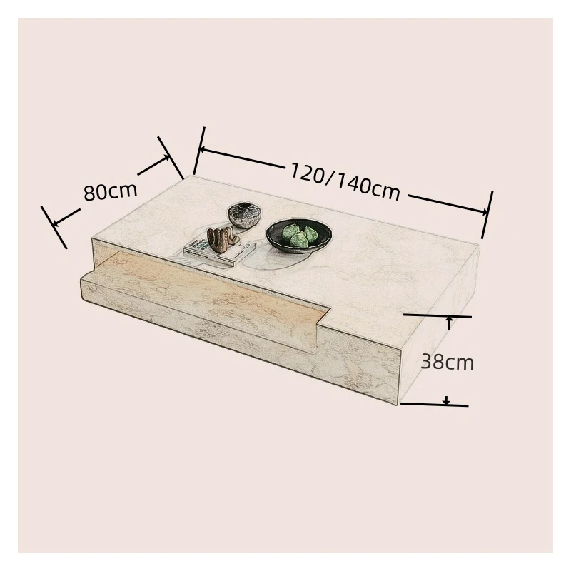 طاولة قهوة مستطيلة من الرخام اليشم، حجر فاخر بتصميم فني، مقاومة للحرارة والخدش، عرق طبيعي، قابلة للتخصيص