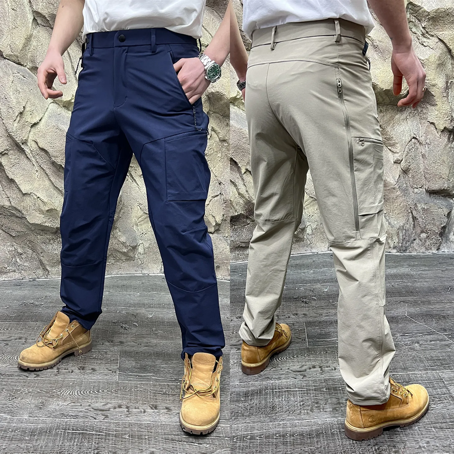 

King's Flu Sle 3D Trim Men's Outdoor Casual Pants Qui Dry Moisture ng Side Double Zipper Ventilated Straight Leg J...