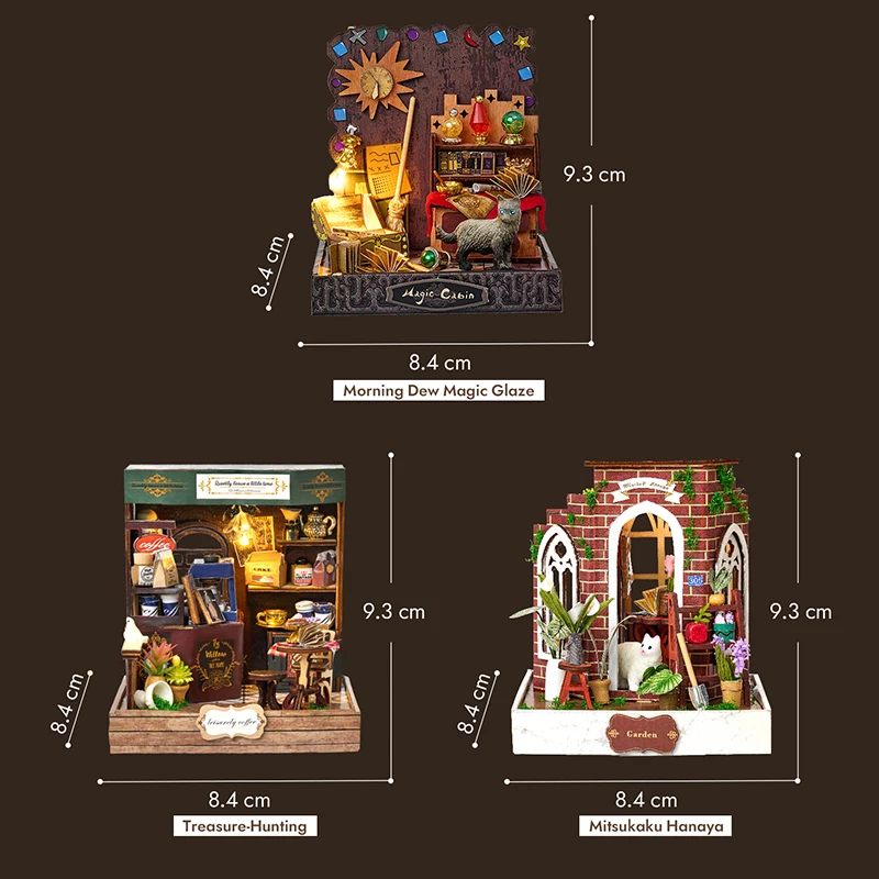 Case delle bambole in legno fai-da-te Mini formato Casa Kit modello in miniatura Cabina magica Villa Casa delle bambole di fiori con mobili per regali di amici