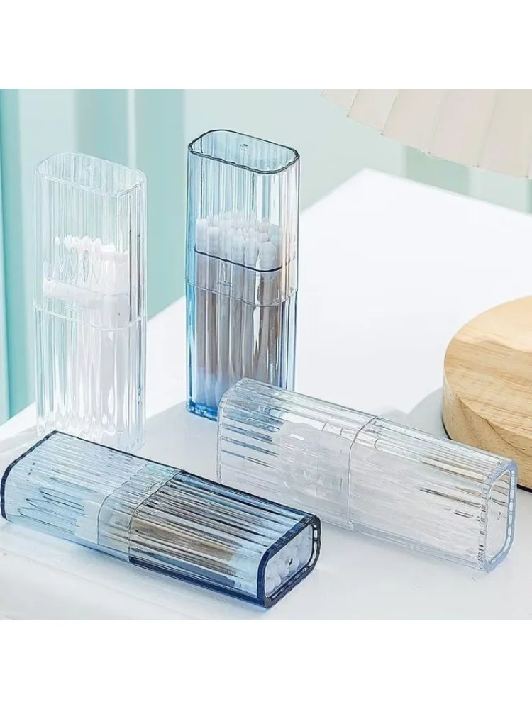 1Pc Transparent Storage Box Household Storage Supplies Cotton Swab Storage Case Portable Travel Toothpick Band-aid Box Container