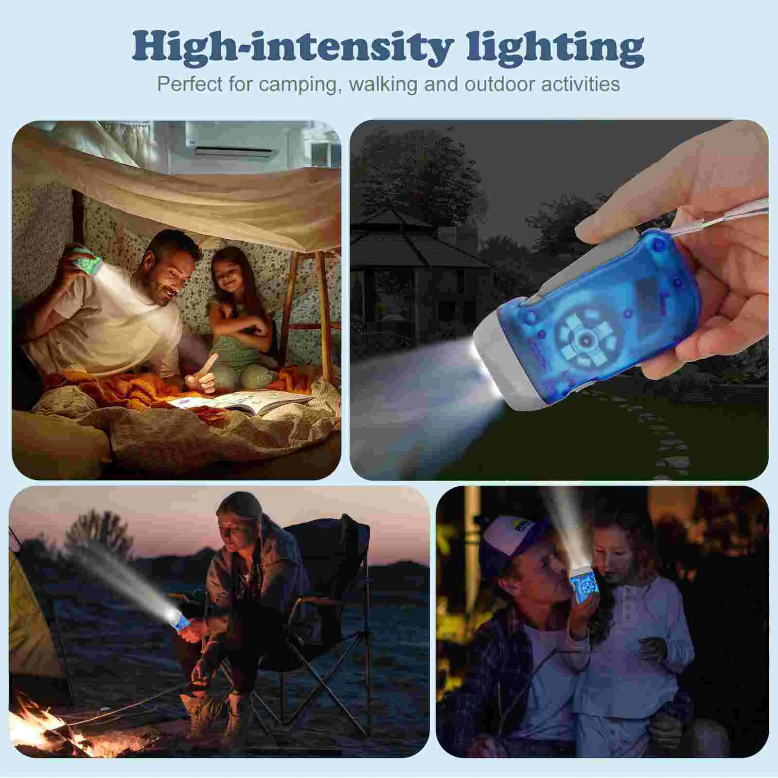 Hand Pressing Dynamo Flashlight small Colored Flashlight multiuse durabel SelfGenerating Torch Portable Camping travel Lamp