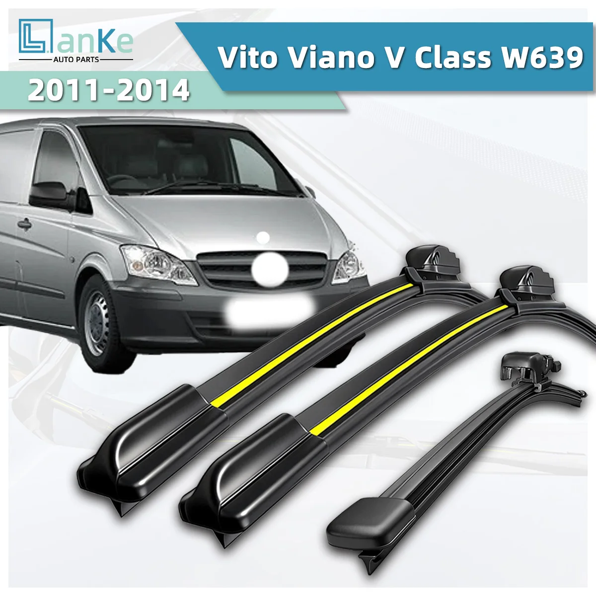 

Lanke Wiper Fit For Mercedes Benz Vito Viano V Class W639 (2011-2014) Natural Rubber Strip Boneless Silent Car Windshield Wiper