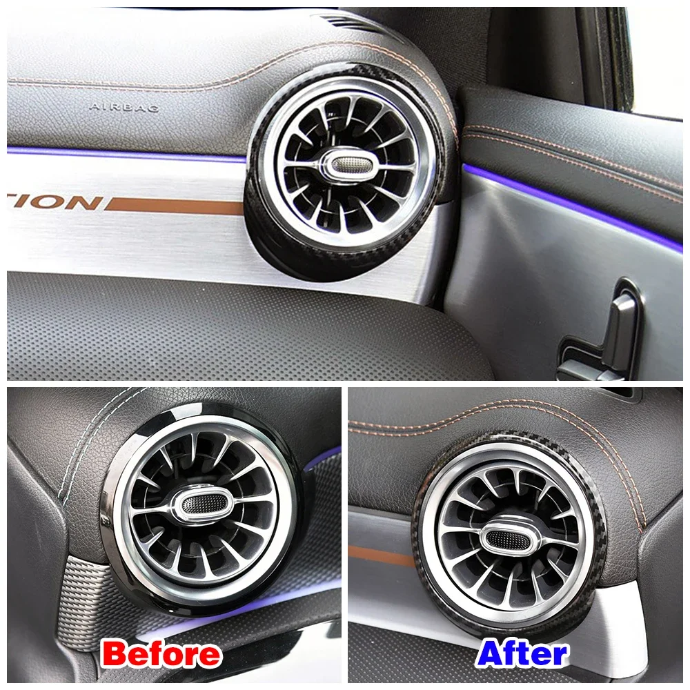 For Mercedes Benz A CLA Class LHD W177 V177 C118 W118 Car Dashboard Air Conditioner Outlet Vent Decoration Frame Ring Cover Trim
