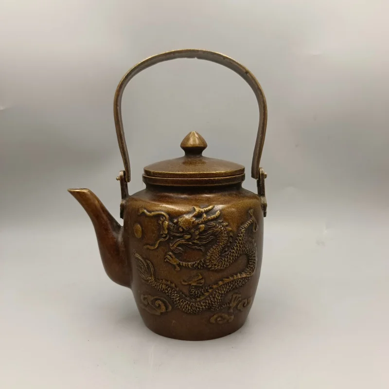 

Guyunzhai Pot Decoration Dragon Playing Beads Copper Flagon Home Decorative Crafts Antique Collection Wholesale