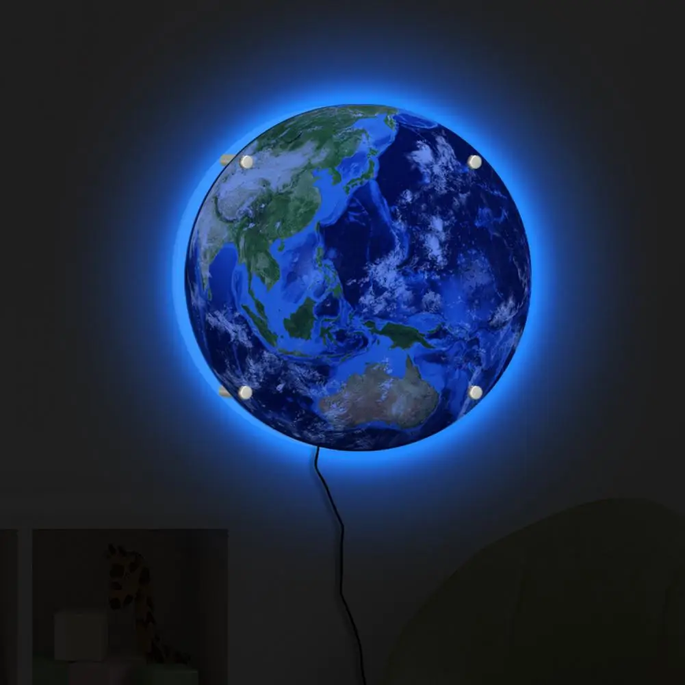 Adjustable Night Light Modern Frameless Earth Wall Lamp with Remote Control Color Changing Led Decoration Light for Room Bedside