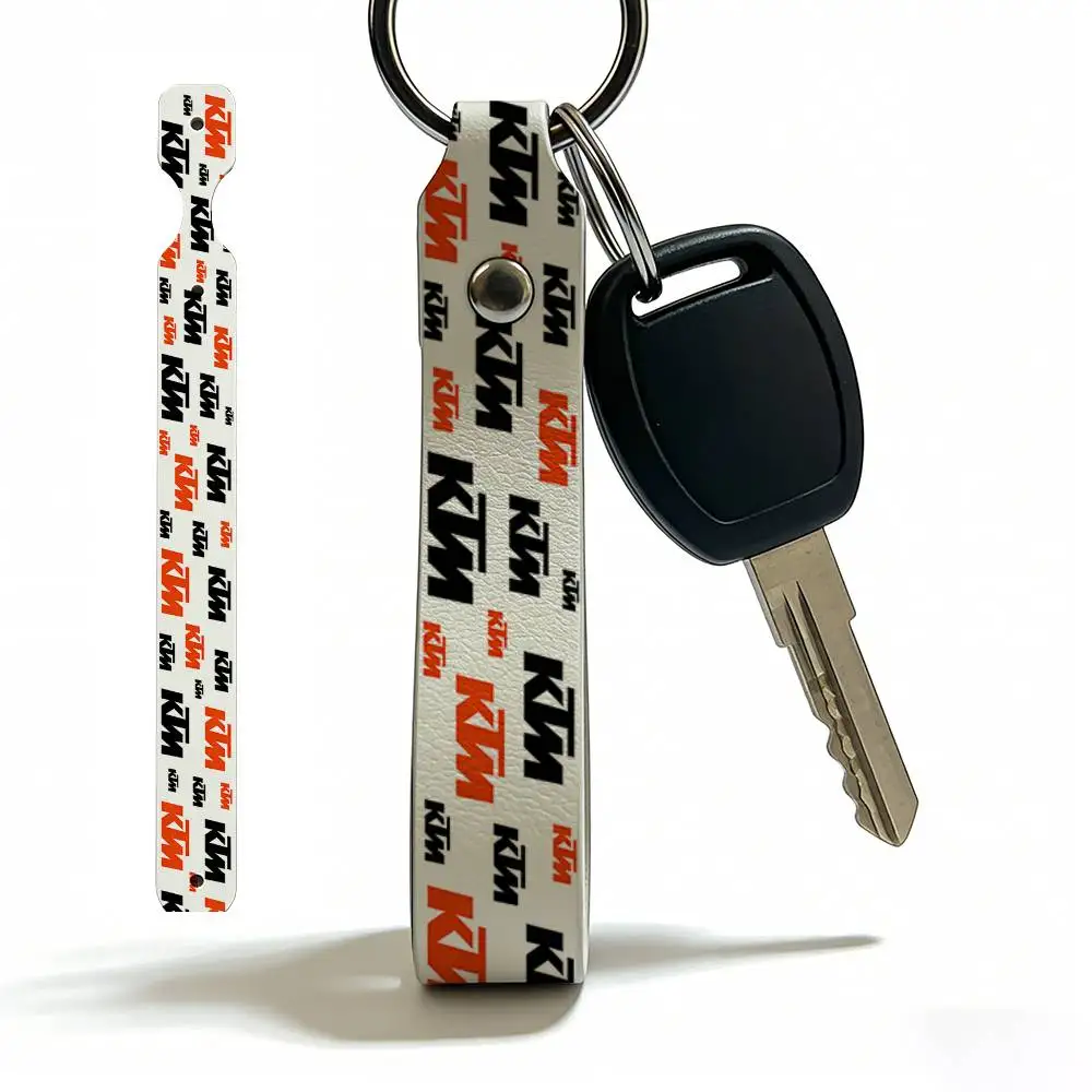 For KTM Soft PU Leather Motorcycle Keychain Lightweight Key Holder For Scooter Racing