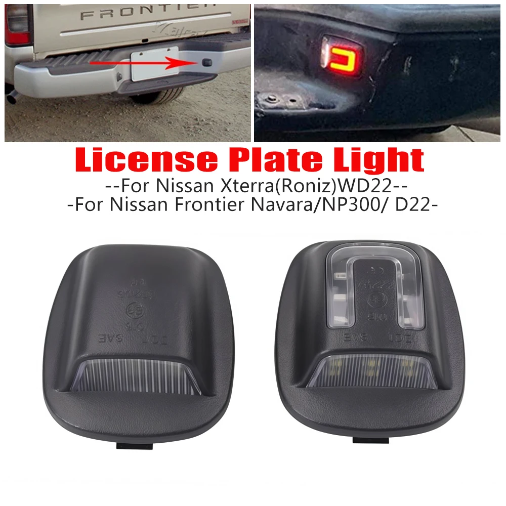 Car Accessories For Nissan Xterra Frontier 1999-2004 2Pcs LED License Number Plate Light Lamps White Light 265109Z400