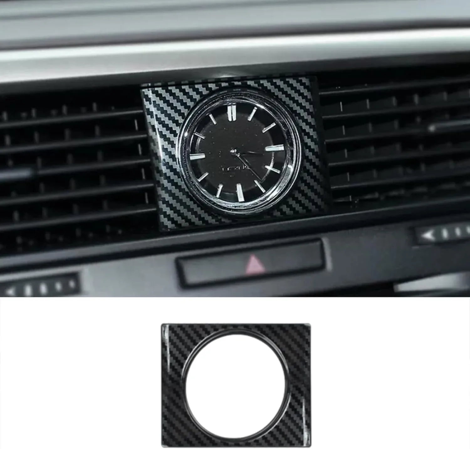 Car Accessories For Lexus RX300 RX450H AL20 2016-2022 Stainless Steel Clock Panel Cover Frame Trim Sticker Carbon Fiber Sliver