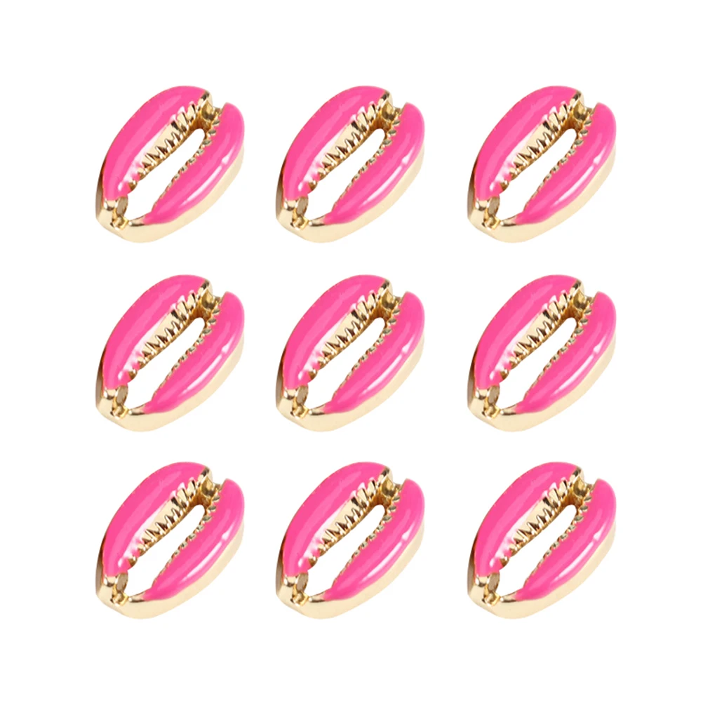 

10pcs 2 Bags Creative Diy Alloy Shell Pendants Jewelry Making Accessories For Necklace Bracelet Keychain Rosy Color Unique
