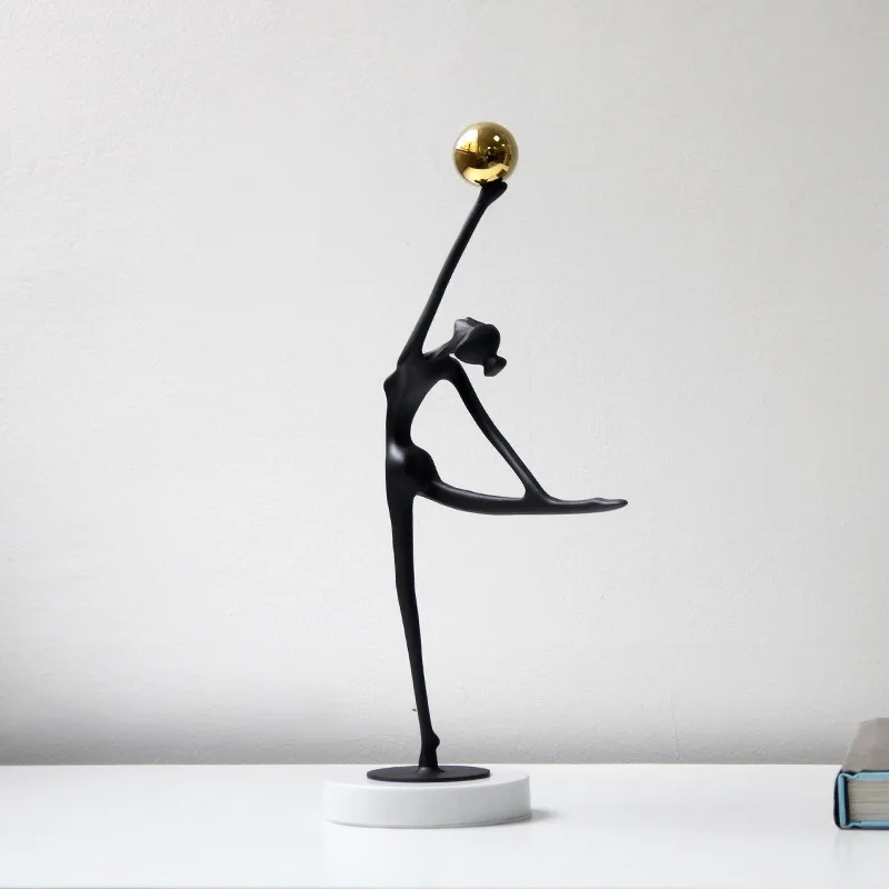 Creative Minimalist Modern Metal Dancer Figurine for Home Decor Living Room Entrance TV Stand Decoration for Sample Room