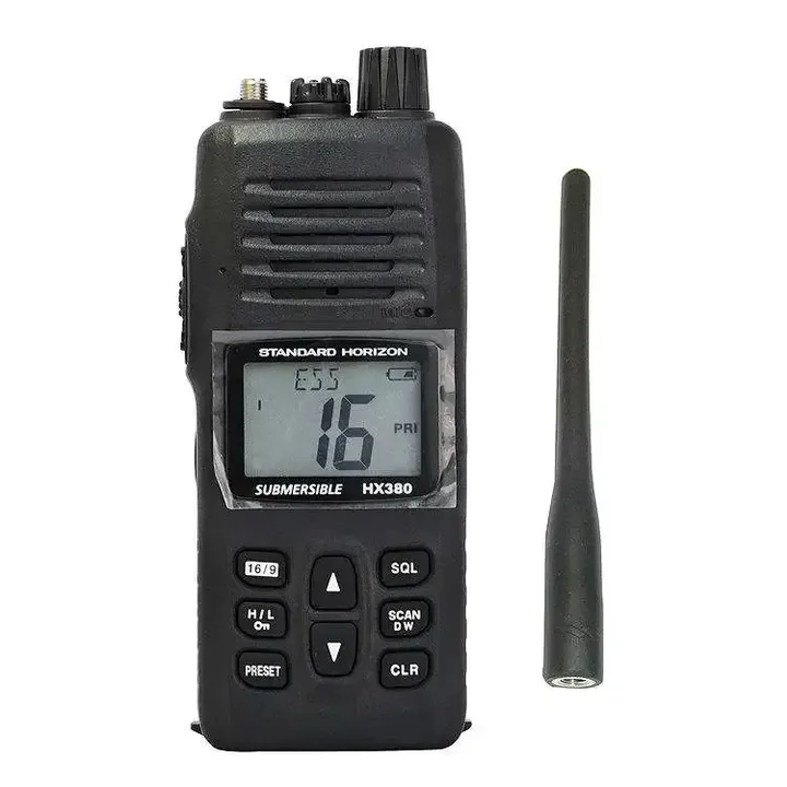 Standard Horizon HX380 IPX7 Marine Radio Submersible Handheld VHF 5W NOAA Weather Alert Walkie Talkie For Yaesu Commercial Use