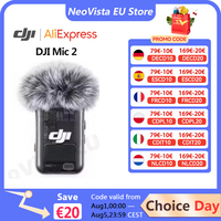 DJI Mic 2 Wireless Microphone with Intelligent Noise Cancelling 32-bit Float Internal Recording Optimized Sound 250m Range